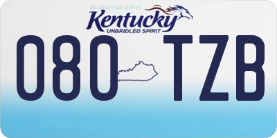 KY license plate 080TZB