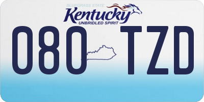 KY license plate 080TZD