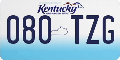 KY license plate 080TZG