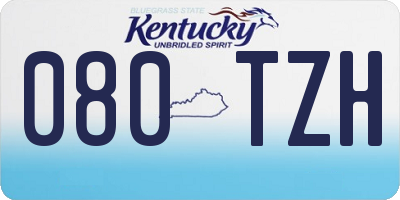 KY license plate 080TZH