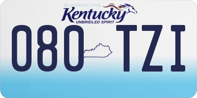 KY license plate 080TZI