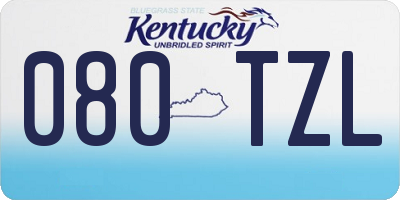 KY license plate 080TZL