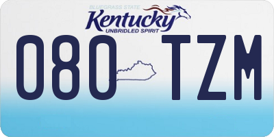 KY license plate 080TZM