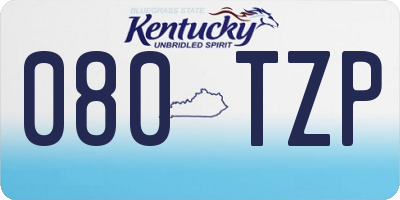 KY license plate 080TZP