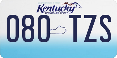 KY license plate 080TZS