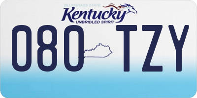 KY license plate 080TZY