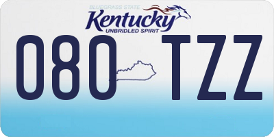 KY license plate 080TZZ