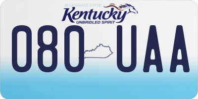 KY license plate 080UAA