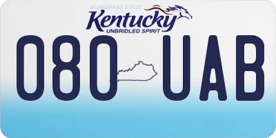 KY license plate 080UAB