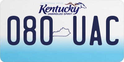 KY license plate 080UAC