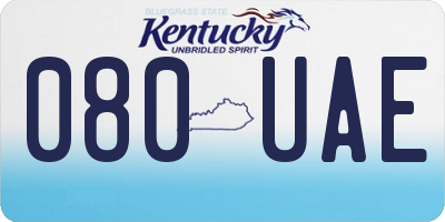 KY license plate 080UAE