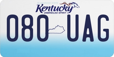 KY license plate 080UAG