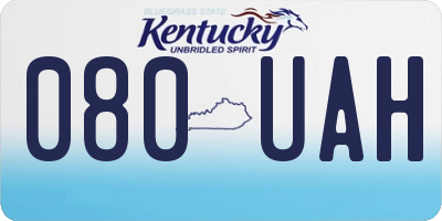KY license plate 080UAH
