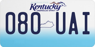 KY license plate 080UAI