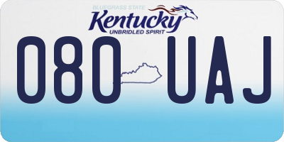 KY license plate 080UAJ