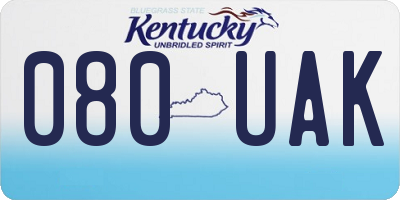 KY license plate 080UAK