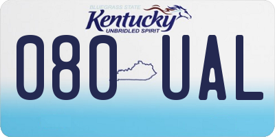 KY license plate 080UAL