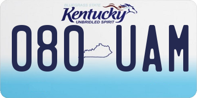 KY license plate 080UAM