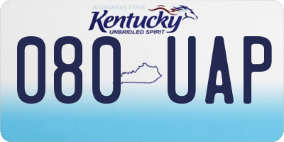 KY license plate 080UAP