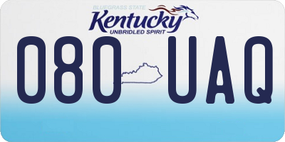 KY license plate 080UAQ