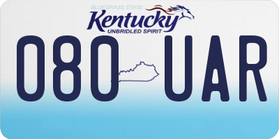 KY license plate 080UAR