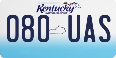 KY license plate 080UAS