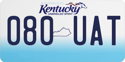 KY license plate 080UAT