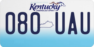 KY license plate 080UAU