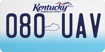 KY license plate 080UAV