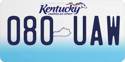 KY license plate 080UAW