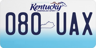 KY license plate 080UAX