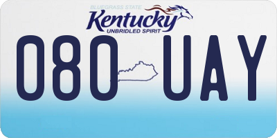 KY license plate 080UAY