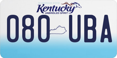 KY license plate 080UBA