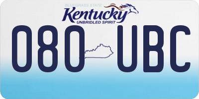 KY license plate 080UBC