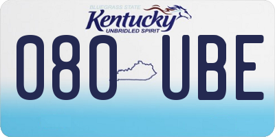 KY license plate 080UBE