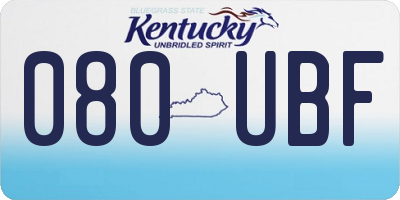 KY license plate 080UBF
