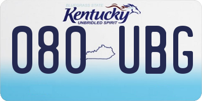 KY license plate 080UBG