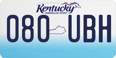 KY license plate 080UBH