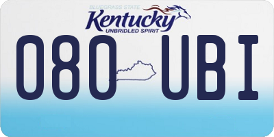 KY license plate 080UBI