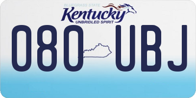 KY license plate 080UBJ