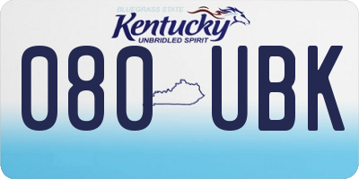 KY license plate 080UBK