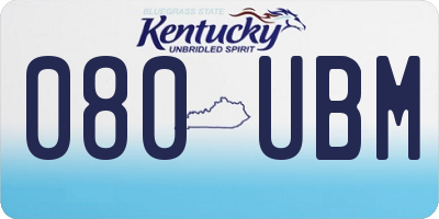 KY license plate 080UBM