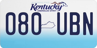 KY license plate 080UBN