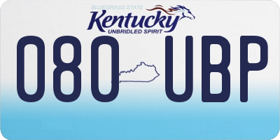 KY license plate 080UBP