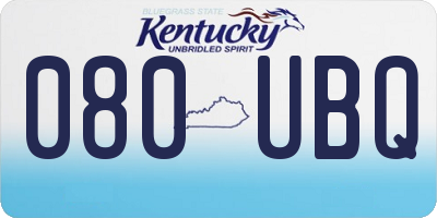 KY license plate 080UBQ
