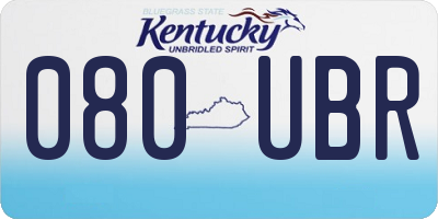 KY license plate 080UBR