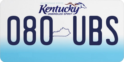 KY license plate 080UBS