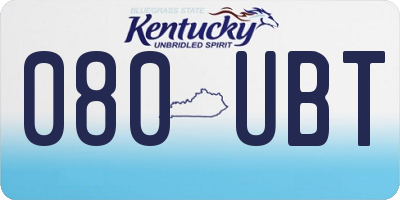 KY license plate 080UBT