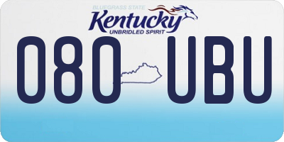 KY license plate 080UBU