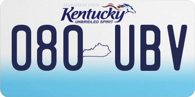 KY license plate 080UBV